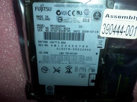 Fujitsu MHV2040AH 40GB Hard Drive